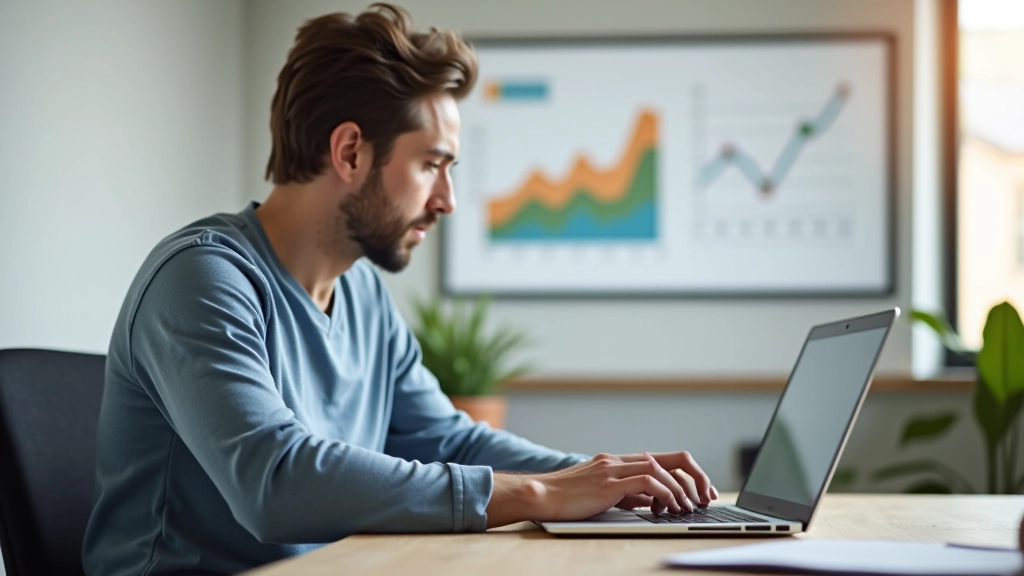 Professional working on local search optimization strategies at modern office desk